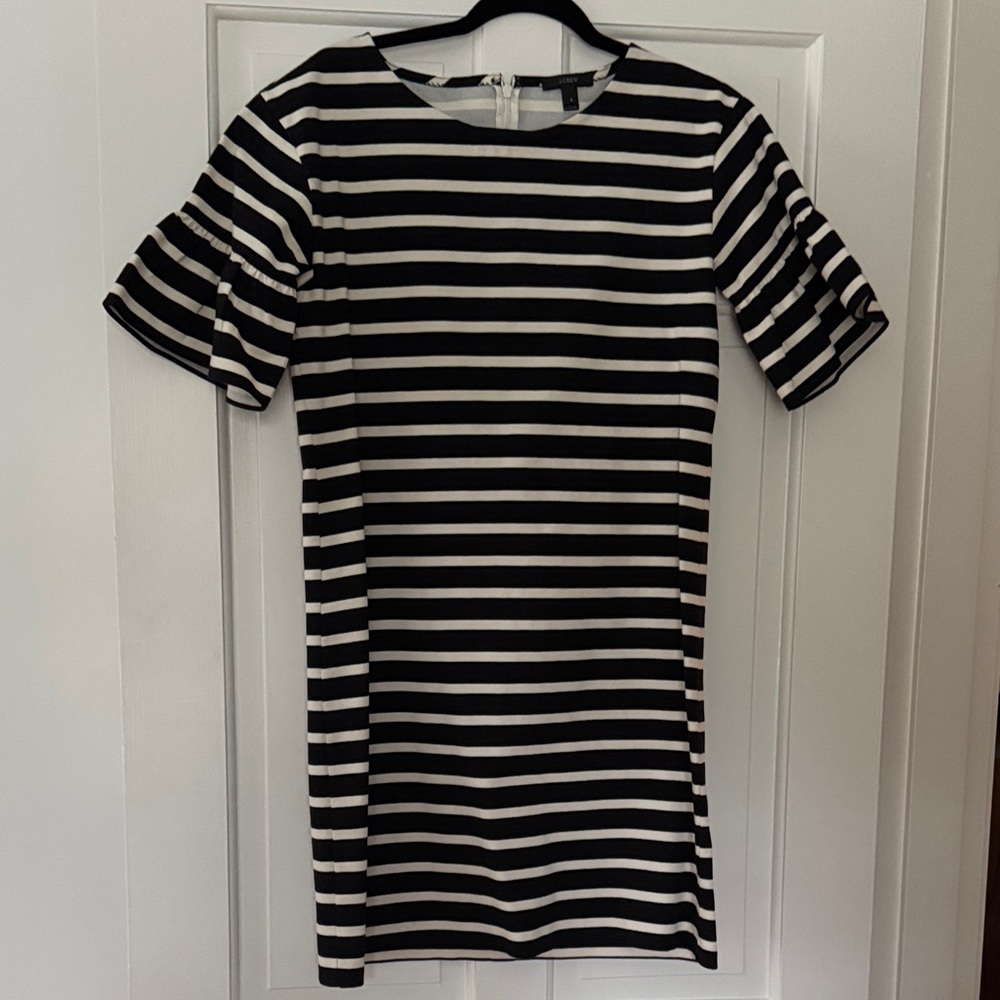 J. Crew Black and White Striped Dress